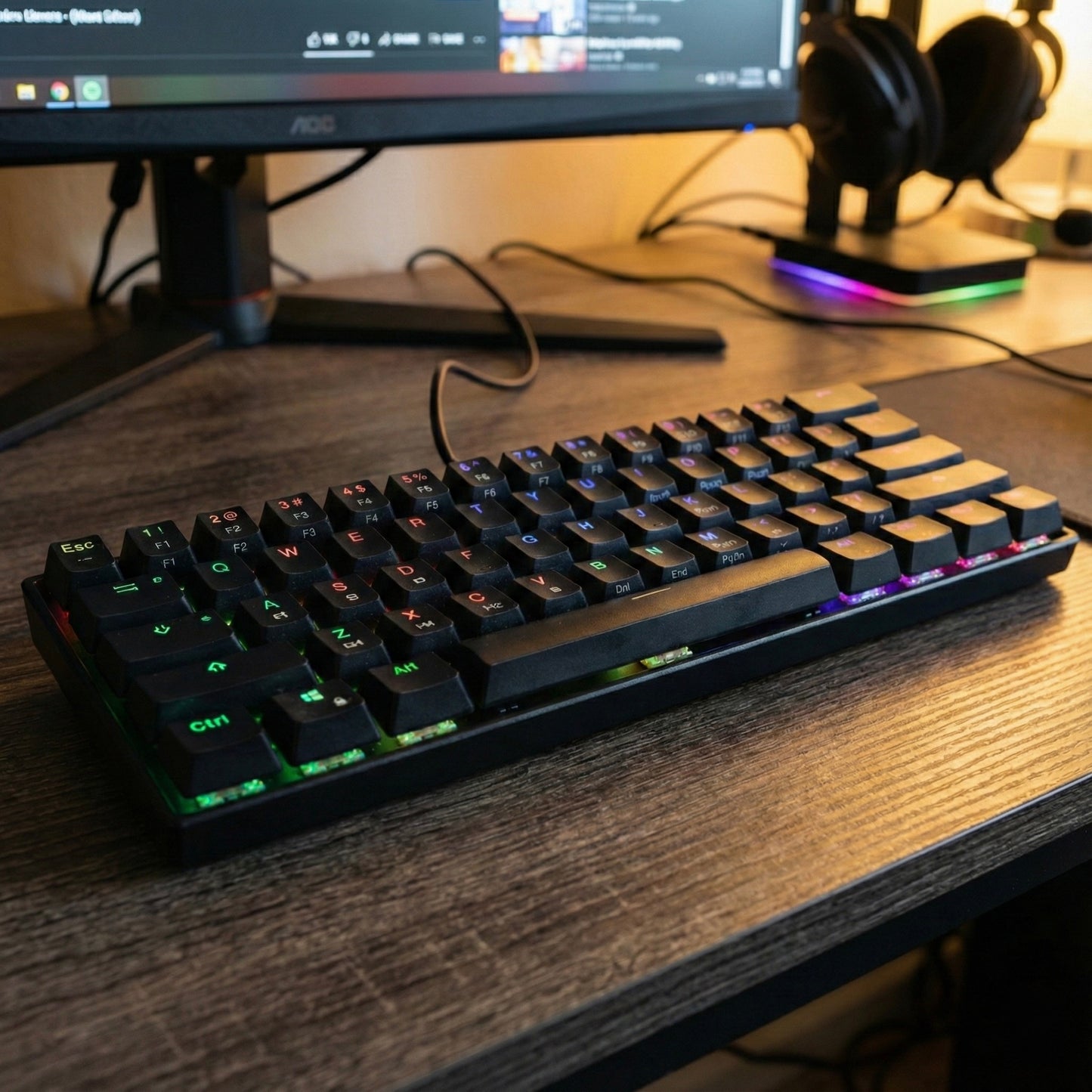 Teclado Gamer Mecánico Wy61 J&r Switch Blue y red