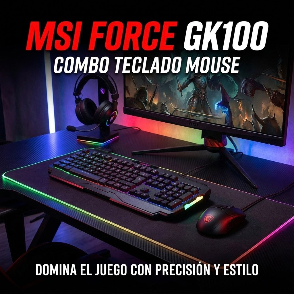 Combo Teclado Mouse MSI force gk100