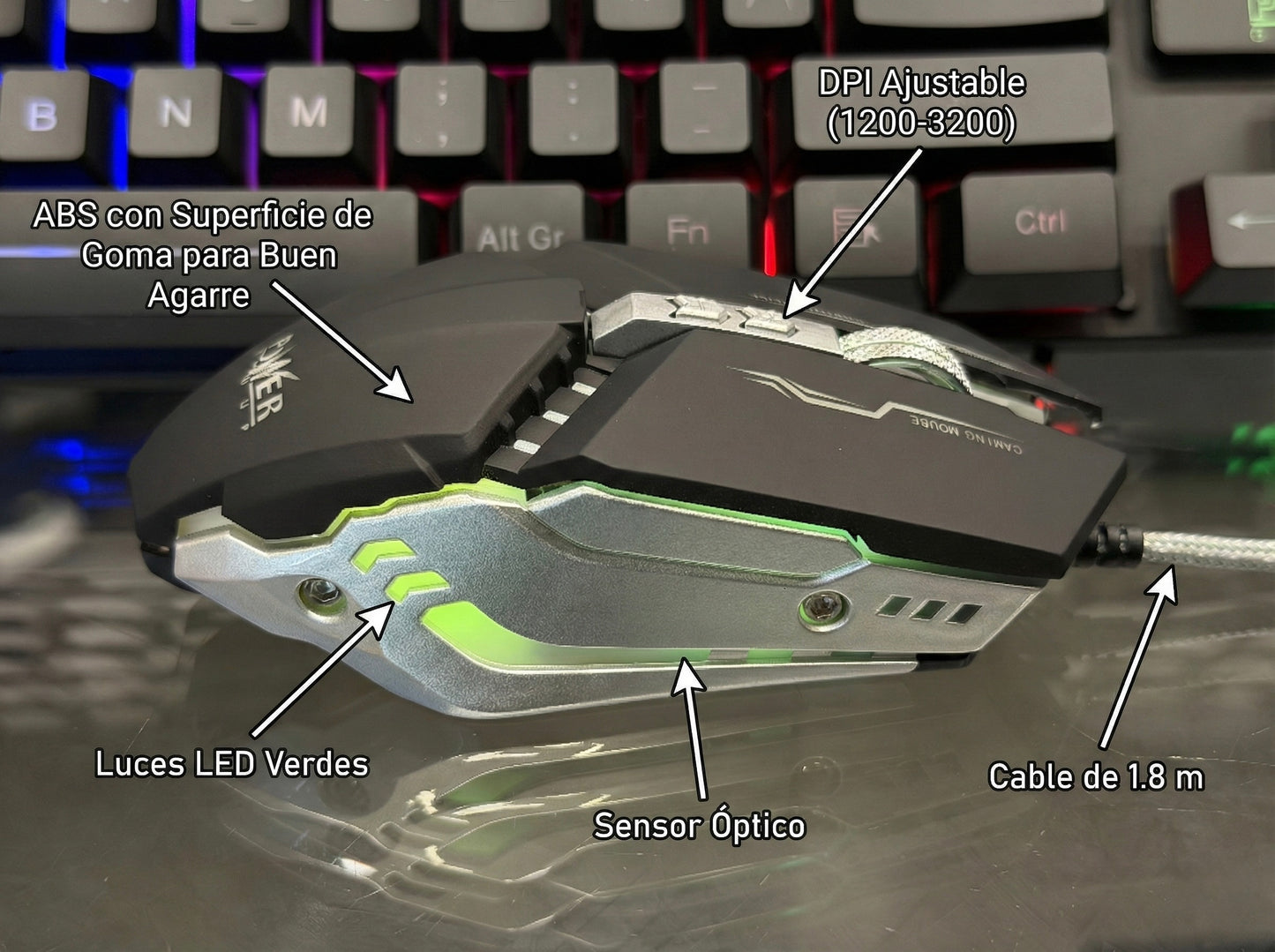 Combo Gamer Teclado Mouse power